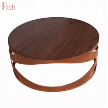 Side table living room furniture small metal Wooden coffee table modern home decoration round top art table